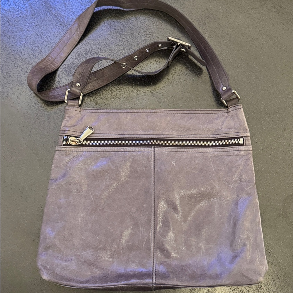 HOBO grey Leather Crossbody Bag